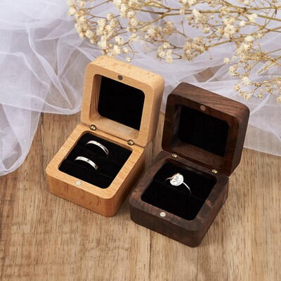 Custom Wedding Ring Box, Engraved Name Wooden Ring Box, Personalized Wedding Ring Bearer, Anniversary Gift, Engrave Ring Box - image3